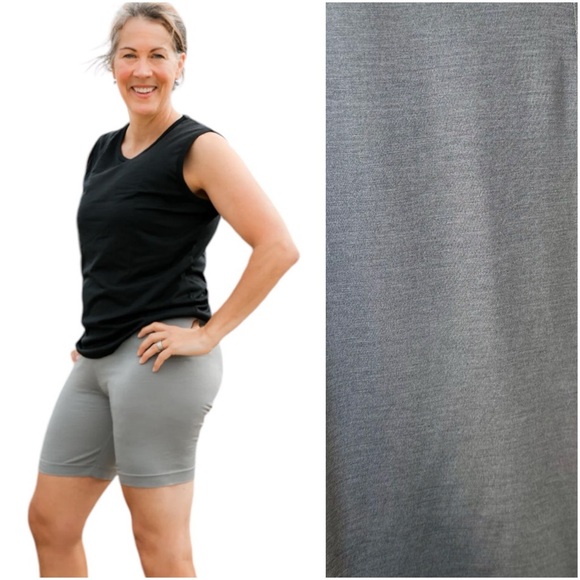 NEW! SilkBody Perfect Gray Anti-Chafe High Waist Silkspun Biker Shorts - Picture 1 of 17